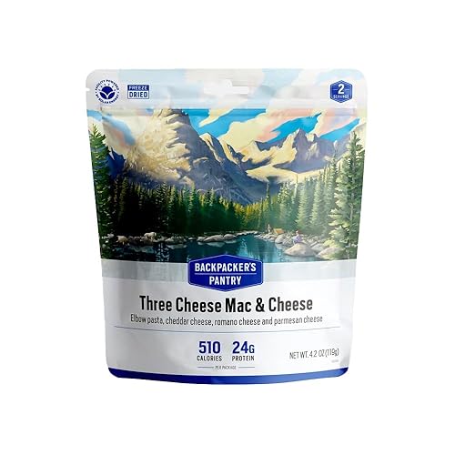 Backpacker's Pantry Three Cheese Mac & Cheese - Freeze Dried Backpacking & Camping Food - Emergency Food - 24 Grams of Protein, Vegetarian - 1 Count