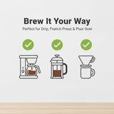 Sleepy Bear Michigan Blueberry Ground Coffee - Flavored Light Roast Arabica Fruit-Flavored Coffee with Real Blueberry Taste No Sugar Added 16oz