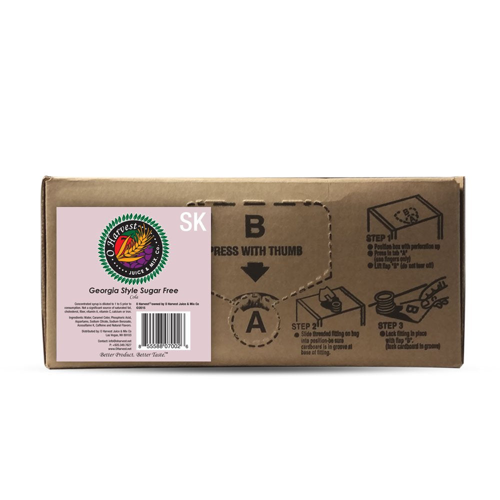 Bar Beverages Georgia Style Craft Sugar Free Cola (3 Gallon Bag-in-Box Syrup Concentrate) - Box Pours 18 Gallons of Diet Cola - Use with Bar Gun, Soda