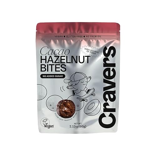 CRAVERS Hazelnut Energy Balls | Healthy School Snacks| Great for Lunch Boxes | 100% Vegan, Non-GMO, Gluten-free | Bite-sized | 3 Flavors (Crunchy