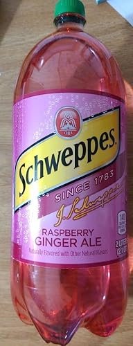 Schweppes Ginger Ale Raspberry 2 Liter Bottle Naturally Flavored One Bottle