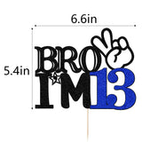 Bro I'm 13 Cake Topper- 13th Birthday Cake Picks, Officially Teenager Cake Topper, Boy 13th Birthday Cake Decorations - 13 Years Old - Big Brother