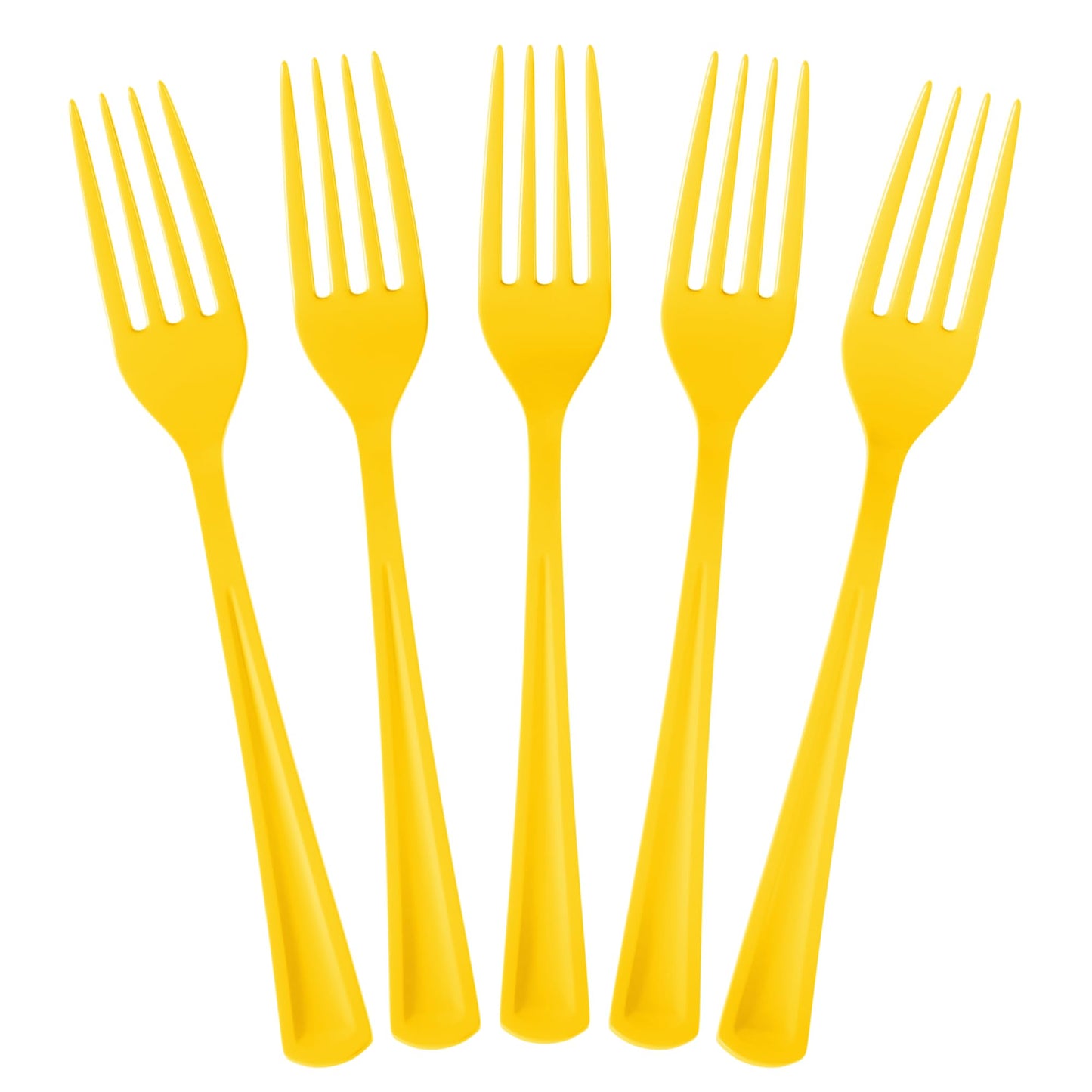 Exquisite Yellow Plastic Forks 50 Pieces Yellow Forks Disposable Utensils Heavy Duty Plastic Cutlery Set Disposable Cutlery Sets Flatware Sets