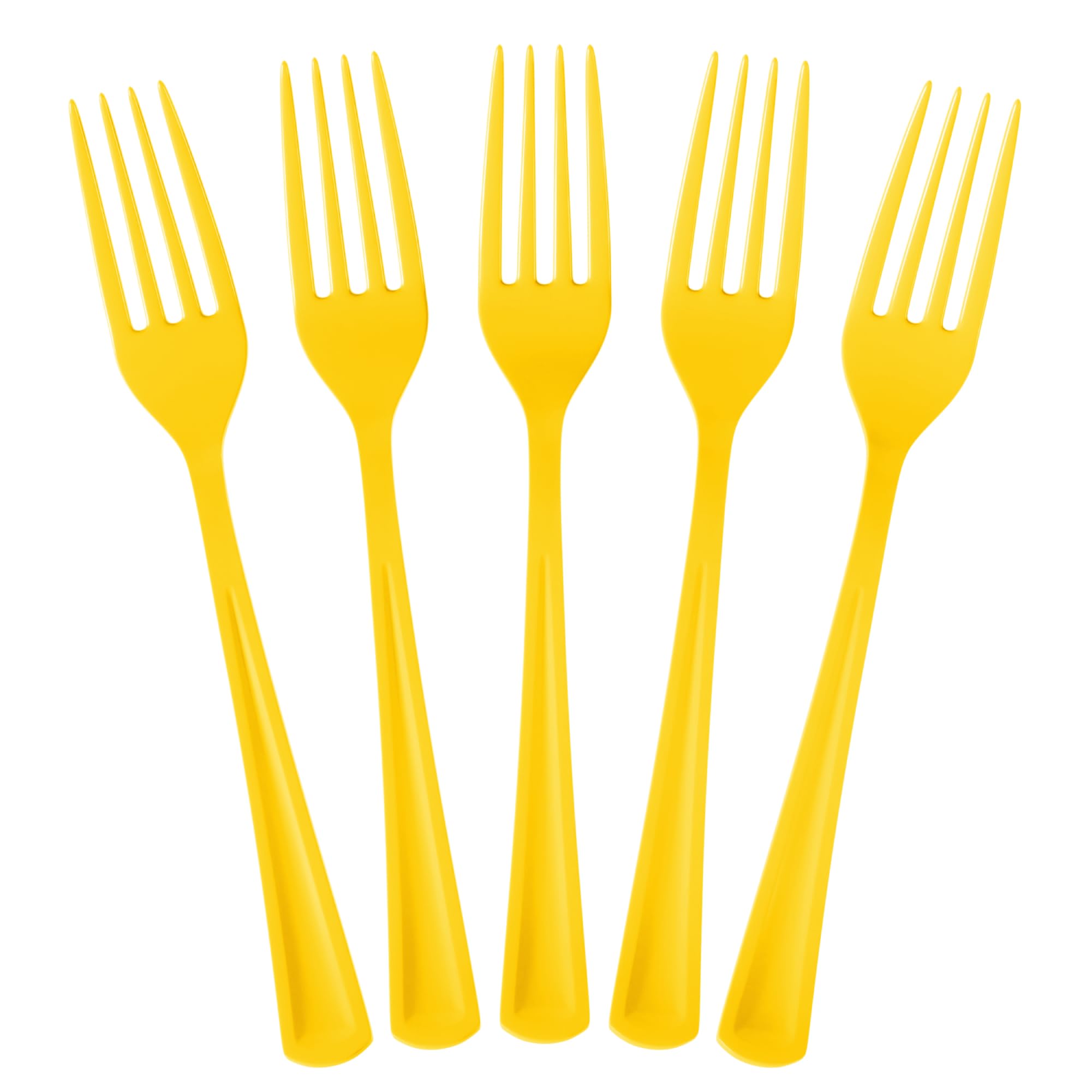 Exquisite Yellow Plastic Forks 50 Pieces Yellow Forks Disposable Utensils Heavy Duty Plastic Cutlery Set Disposable Cutlery Sets Flatware Sets
