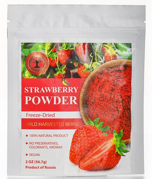 Wild Harvested Strawberry Freeze-Dried Powder - 2 Oz - Natural Strawberry Powder, No added sugar, No GMOs