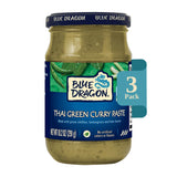 Blue Dragon Thai Green Curry Paste - 10.2oz Jar (Pack of 3) - No Artificial Flavors - Made w/Green Chilies, Kaffir Lime Leaves & Lemongrass