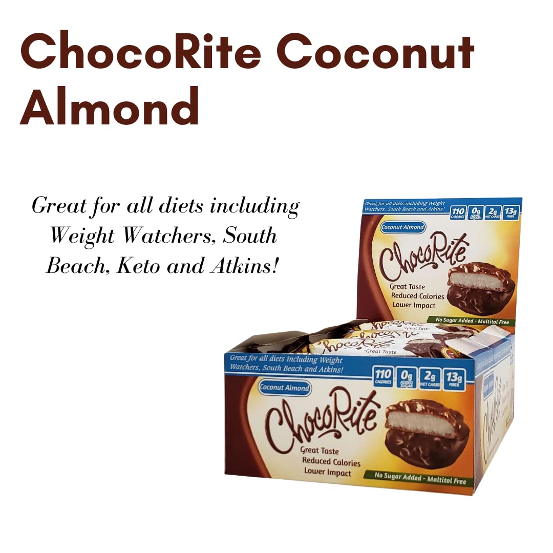 HealthSmart Chocorite Coconut Almond 16 Pack No Sugar Added Gluten Free Kosher