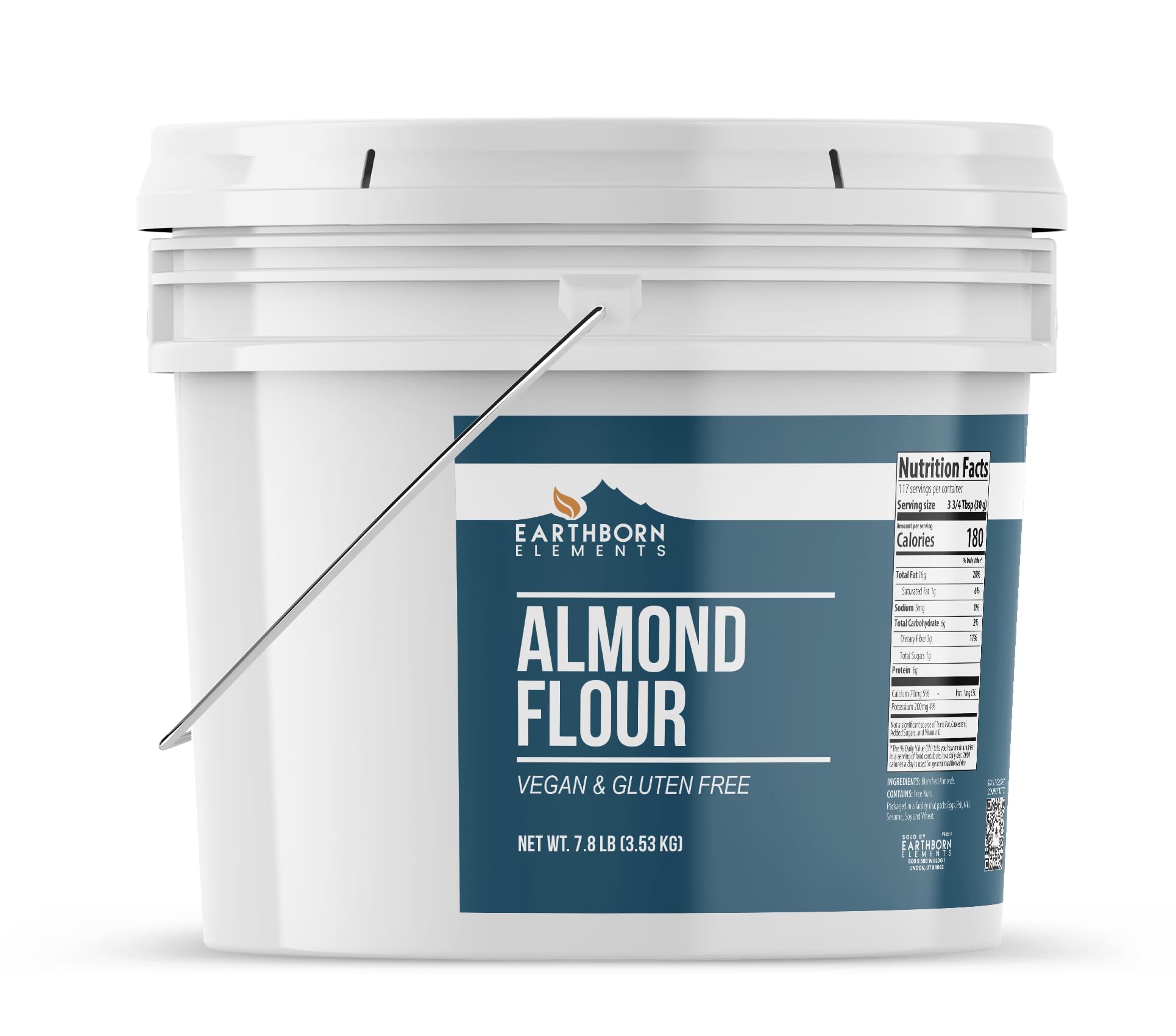 Earthborn Elements Almond Flour 2 Gallon Bucket, Extra Fine Powder, Grown in California, Gluten-Free