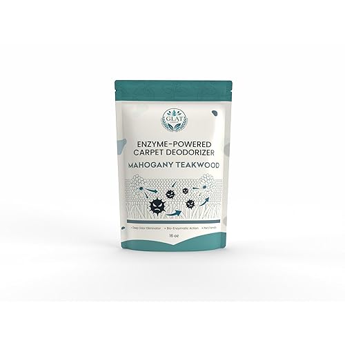 GLAT Group Enzyme-Powered Carpet Deodorizer (Powder) - Mahogany Teakwood | Natural Pet Odor Eliminator | Bio-Enzymatic Formula, Premium Performance