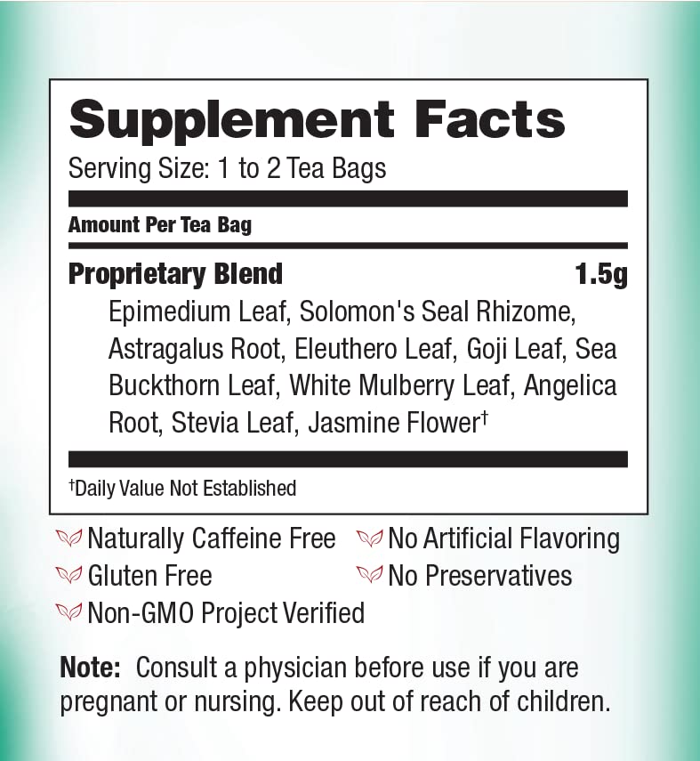 Bravo Tea Menopause Comfort Herbal Tea Caffeine Free, 20 Tea Bags, 6 Count
