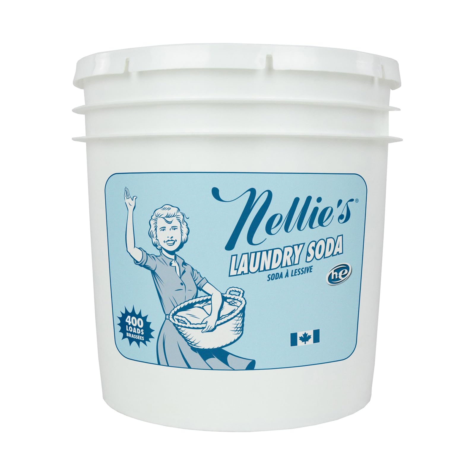 Nellie’s 400 Load Laundry Bundle - Complete Laundry & Dishwasher Kit with 400 Loads Laundry Soda, 50 Loads Oxygen Brightener & 50 Loads Dishwasher