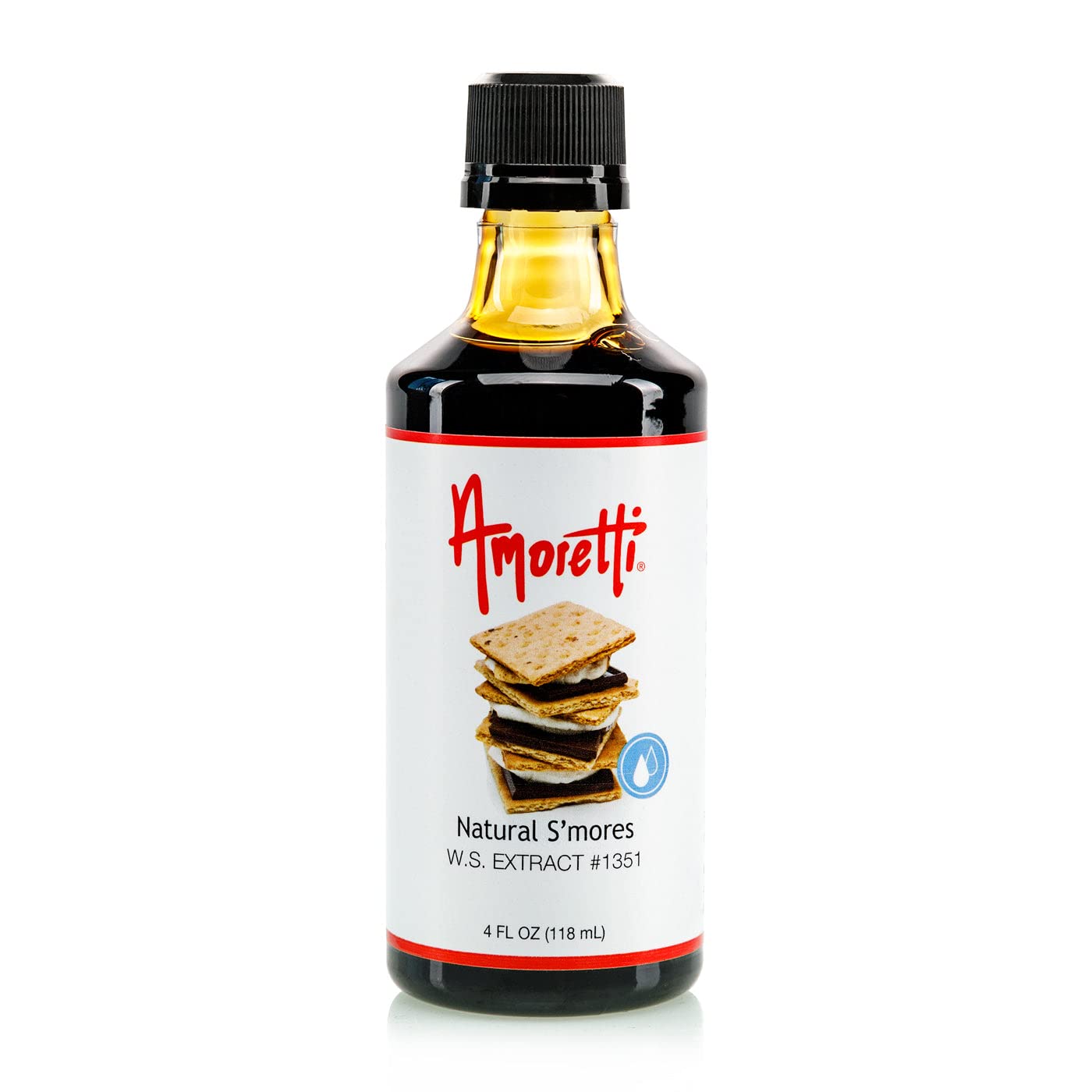 Amoretti - Natural S'mores Extract Water Soluble 2 oz - Highly Concentrated & Perfect For Pastry, Savory, Brewing, and more, Preservative Free, Vegan