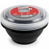 Plastic House Black Plastic Salad Bowls with Lids - 38 oz | Pack of 4
