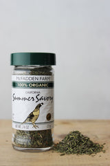 McFadden Farm Organic Summer Savory, Dried Herb, Grown and packed in the U.S.A., 0.74 oz. in glass jar