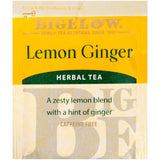 Bigelow Lemon Ginger Herbal Tea Bags 28-Count Box (Pack of 1) Lemon Ginger Tea Bags Herbal Tea All Natural Gluten Free