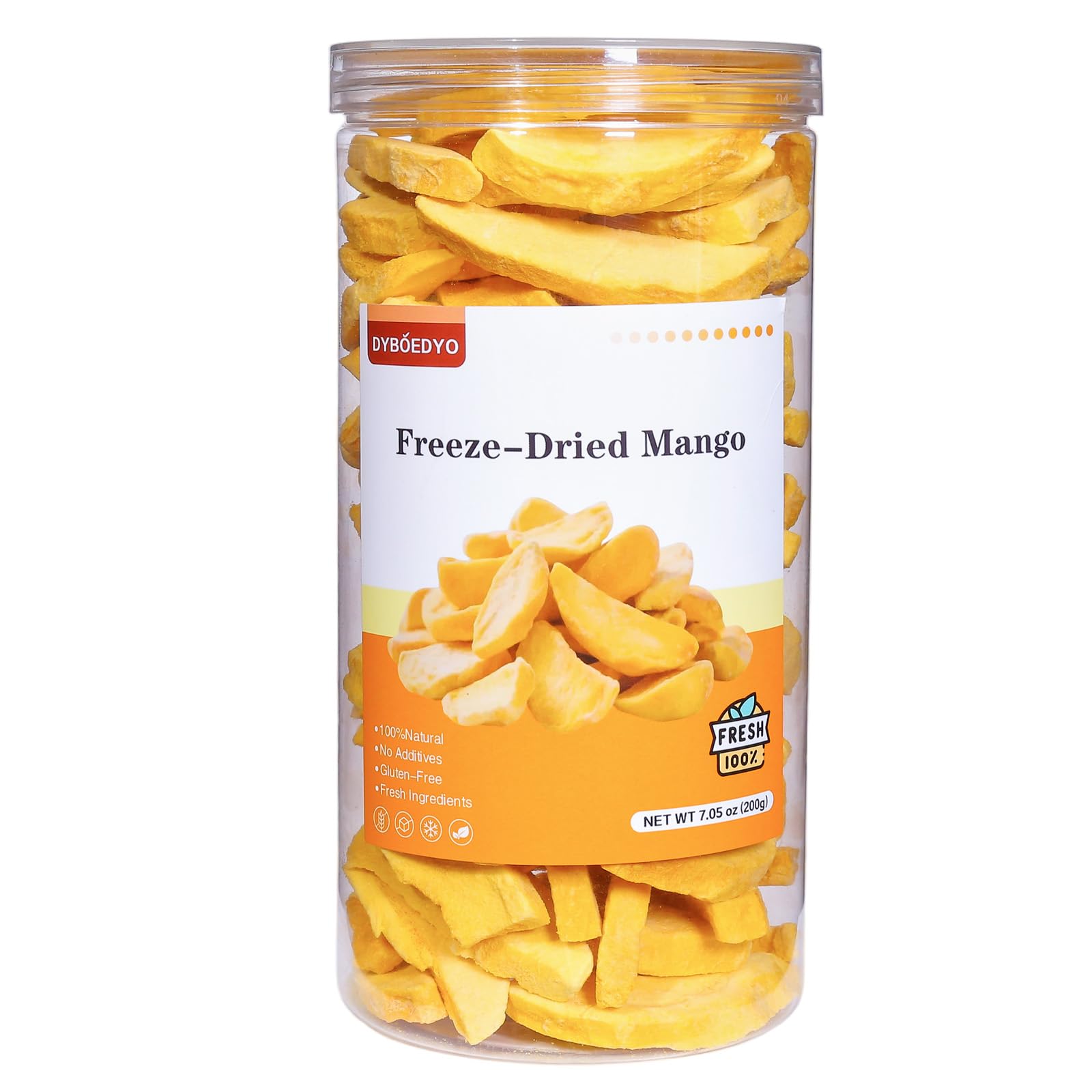 Freeze Dried Mangoe Chunks No Sugar Added 7.05OZ,Freeze Dried Fruit, Dried Mangoes, Fruit Snacks, Ideal for Infusing Drinks, Baked Goods,Travel