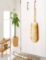 J&A Lambswool Dusters with Solid Wooden Handle, Flexible Head, Anti-Static, Comfortable Grips 17.8 inchs Long Feather Duster for Office, Home and Car