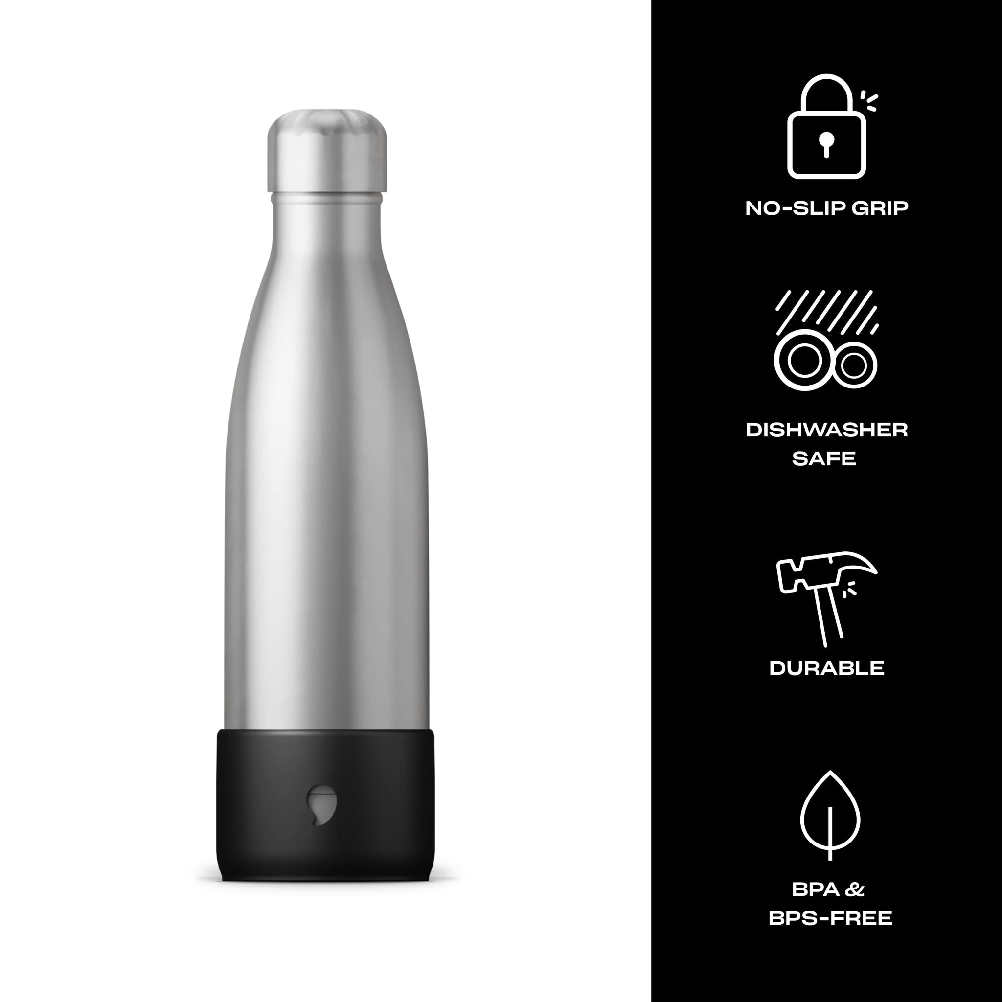 S'well Small Water Bottle Bumper Black Fits 17 ounces Bottles Keep Your S'well Protected On The Go Easy Slide On and No Slip Grip
