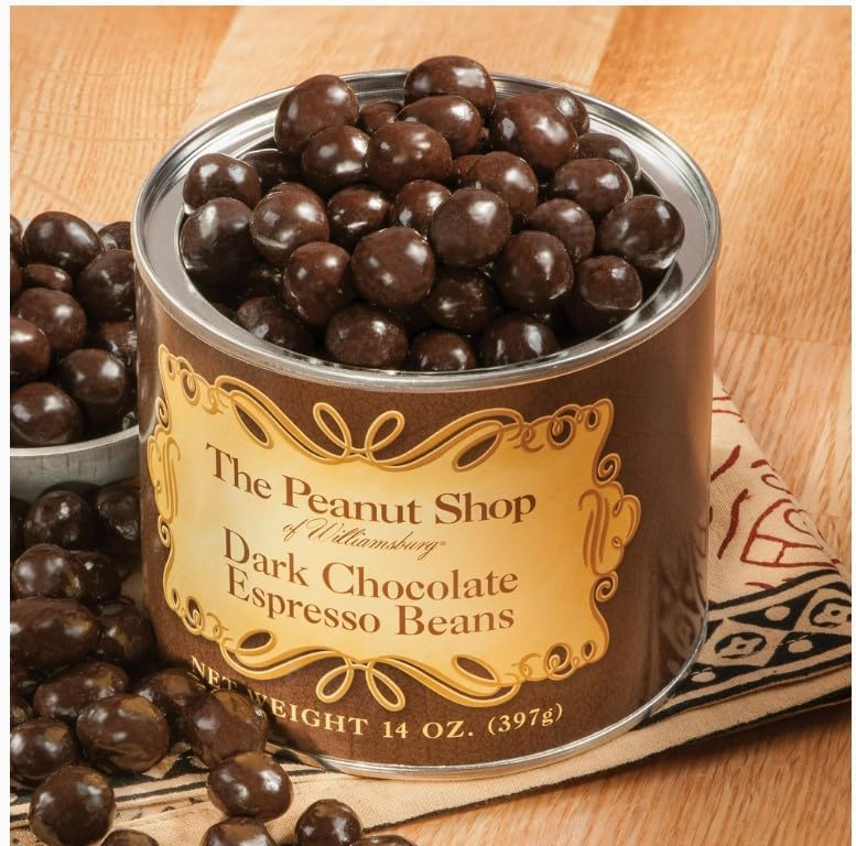 The Peanut Shop of Williamsburg, Dark Chocolate Covered Espresso Beans, 14 oz