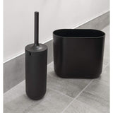 iDesign - 29567 Cade Bowl Brush and Holder, Toilet Cleaning Set for Bathroom, Matte Black 2 Each