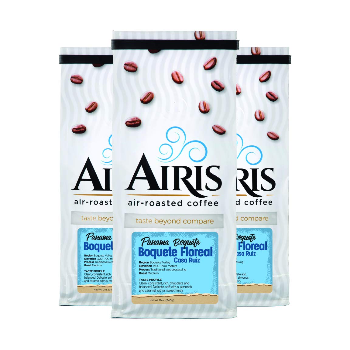 Coffee Beans Roasted To Order, Panama Boquete - Medium / Dark Roast, 3 / 12 oz bags (2.25lbs), Airis Coffee Roasters