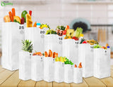 Paper Lunch Bags 16 Lb White Paper Bags 16LB Capacity - Kraft White Paper Bags, Bakery Bags, Candy Bags, Lunch Bags, Grocery Bags, Craft Bags - #16
