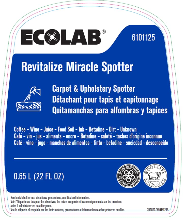 Ecolab Revitalize Miracle Carpet & Upholstery Spotter - 22 FL OZ Spray Bottle