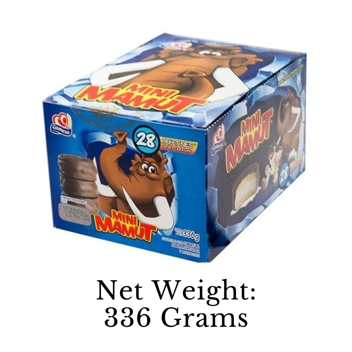Mini Mamut by Gamesa with 28 Small Packs | Cookies Covered with Chocolate
