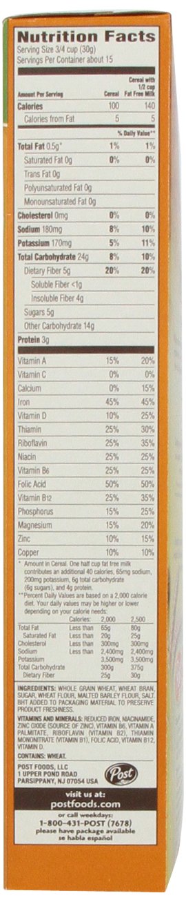 Post Bran Flakes Cereal, 16 oz