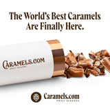 Caramels.com Sea Salt & Salted Caramel Candy | Soft Caramel Candy Individually Wrapped | Creamy Gourmet Carmel Candy Gift Box for Family, Holidays