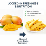 Freeze Dried Mangoe Chunks No Sugar Added 7.05OZ,Freeze Dried Fruit, Dried Mangoes, Fruit Snacks, Ideal for Infusing Drinks, Baked Goods,Travel