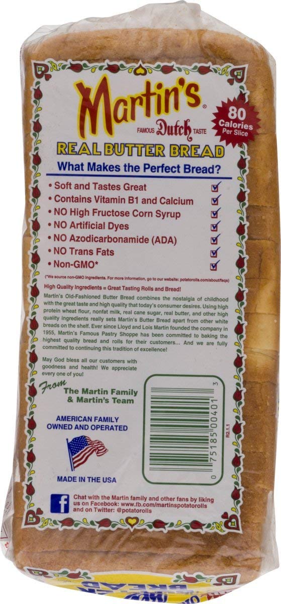 Martin's Famous Pastry Potato Bread Variety Pack- 18 oz. Bags (2 Loaves)