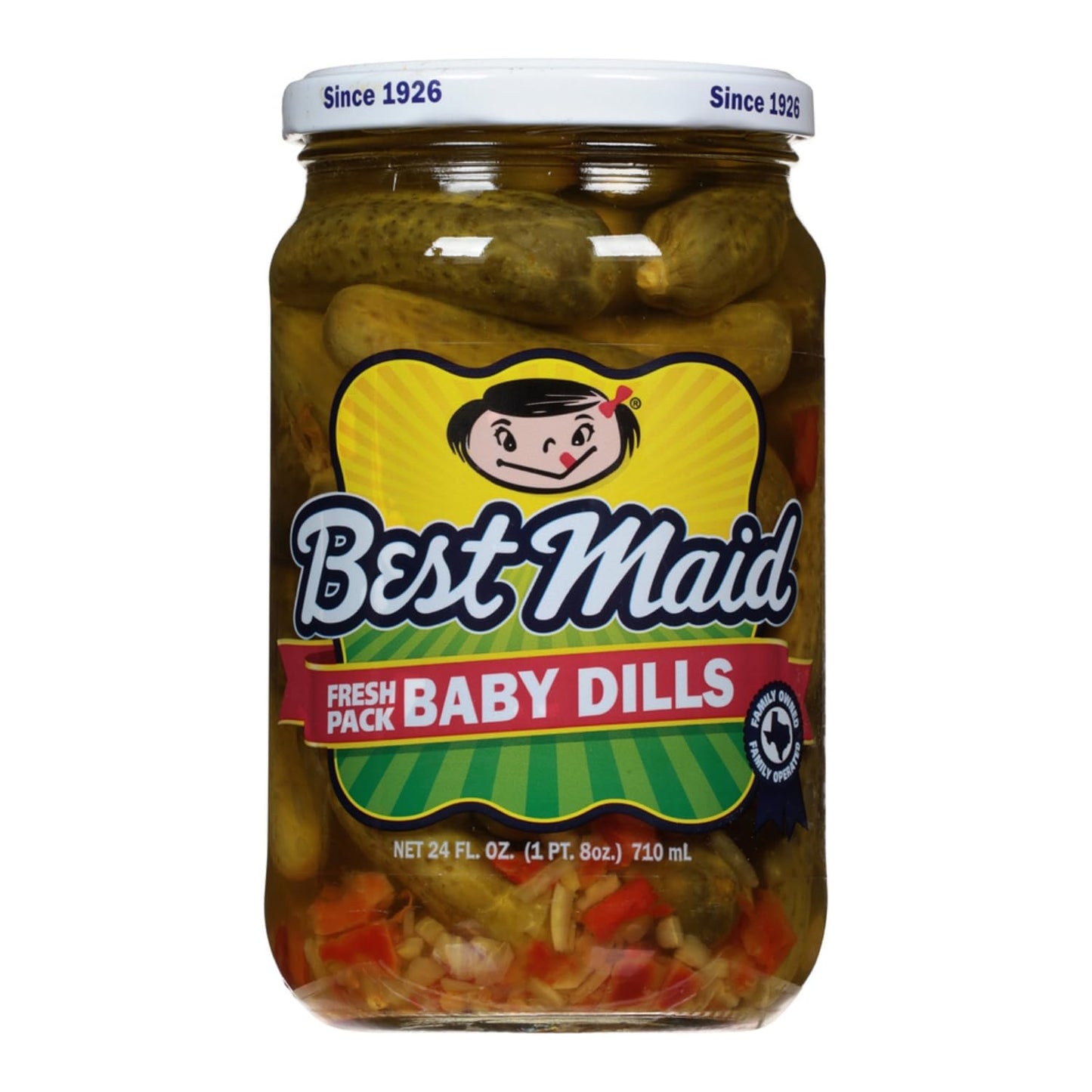 Best Maid Products - 24 Ounce Glass Jars Baby - Dill, Kosher, Hamburger Slices, Garlic Bites, Habanero Chips, & Xtreme Hot Pickles (2 Pack, Baby Dill)