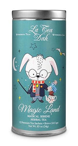 Serene Herbal Tea for Kids by La Tea Dah, Calming Decaf Childrens Tea, Lavender Chamomile Tea Bags Flavored with Lemongrass and Spearmint, Sleepy Tea