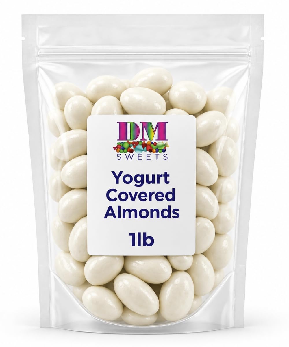 Yogurt Covered Almonds - 1 lb of White Sweet Yogurt Dipped Fresh Almonds