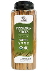 52USA Organic Cinnamon Sticks, Cinnamon 8oz (226g), Cinnamon Sticks Whole, 100% Raw, USDA & Kosher Certified, Gluten Free, Non-GMO, Pure & Fresh