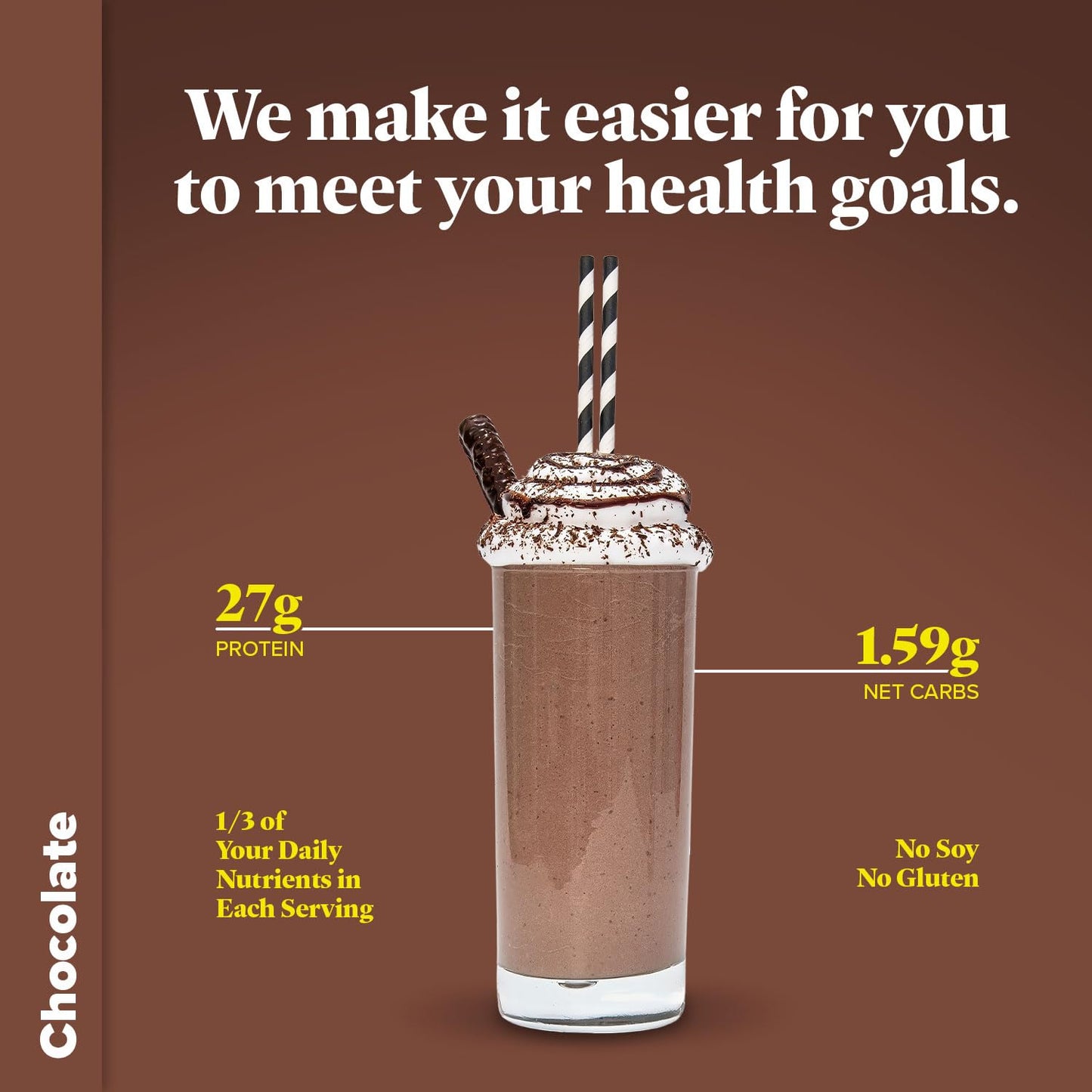 Keto Chow Chocolate | Keto Meal Replacement Shake Powder | Nutritionally Complete Keto Food | Low Carb Meals | Delicious Easy Meal Substitute Drink |