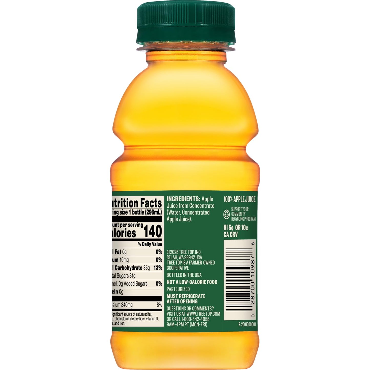 Tree Top 100% Juice, Ready to Drink Fruit Juice Beverage, Natural Juice, Convenient Single Serve Bottles, No Added Sugar, Apple, 10 Fluid Ounce (Pack