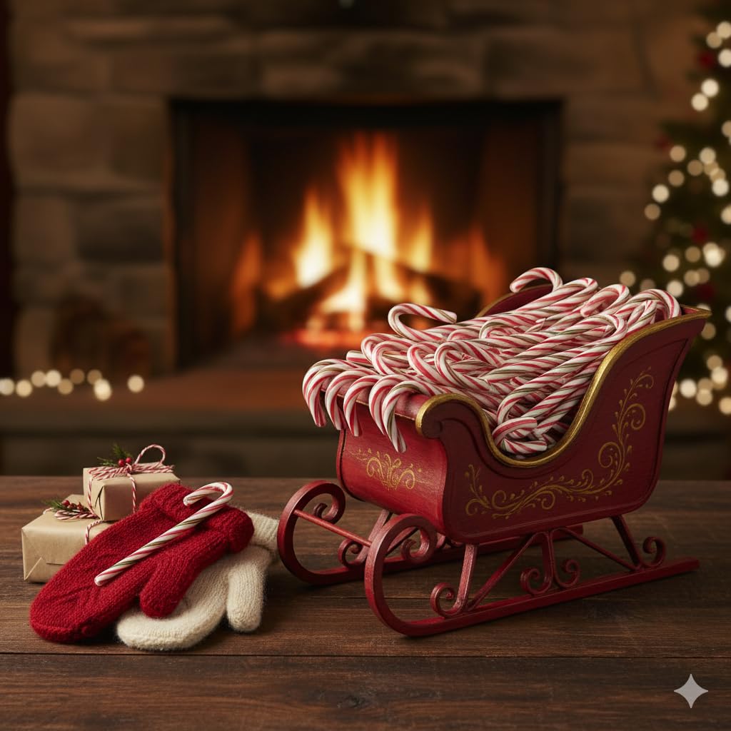 Christmas Candy Canes Stocking Stuffer Bulk Pack - 36 Piece Variety Set (3 Dozen) -Brech's Wintergreen, Chocolate Mint, Jolly Ranchar Bold Fruit