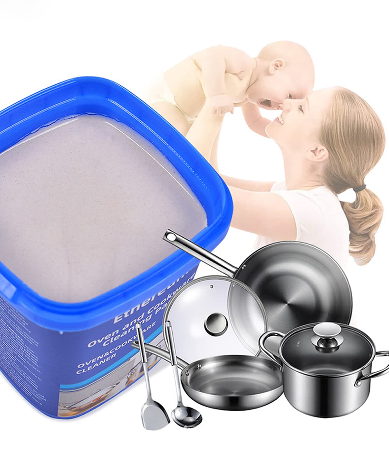 JUDEWY Strong stainless steel cleaning cream for kitchen utensils to remove oil stains Stainless steel cleaning cream