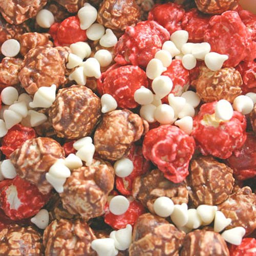 Sweet Candied Cherry Coated Popcorn | Chocolate Chip Finish | Pack of 3 | Made in Gibbon, NE | HR Poppin' Snacks