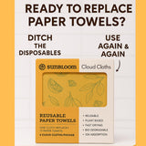 Cloud Cloths: Swedish dishcloths, 6 Pack Reusable Paper Towels, Super Absorbent, eco-Friendly, Kitchen Cleaning Cloths.