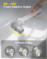 Fanttik Flip G9 Pro Electric Scrubber, VoltiPulse Motor, Dual-Speed Cleaner with 6 Brush Heads, Adjustable Angle & Extendable Handle, IPX7 Waterproof