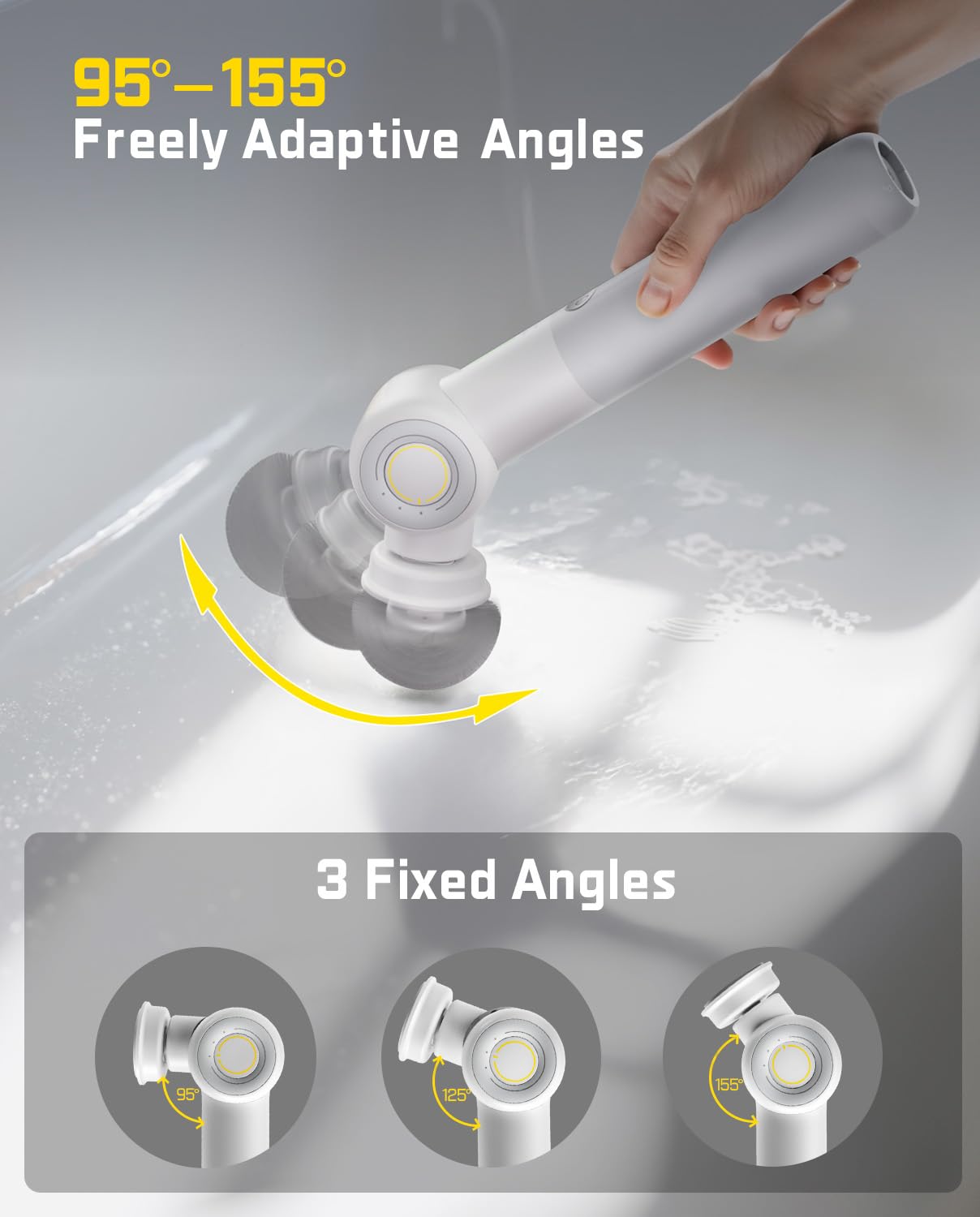 Fanttik Flip G9 Pro Electric Scrubber, VoltiPulse Motor, Dual-Speed Cleaner with 6 Brush Heads, Adjustable Angle & Extendable Handle, IPX7 Waterproof