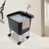 Freestanding Floor Mop Sink with Wheels, Commercial Plastic Mop Basin for Restaurant, RV, Garage, Balcony, Bathroom