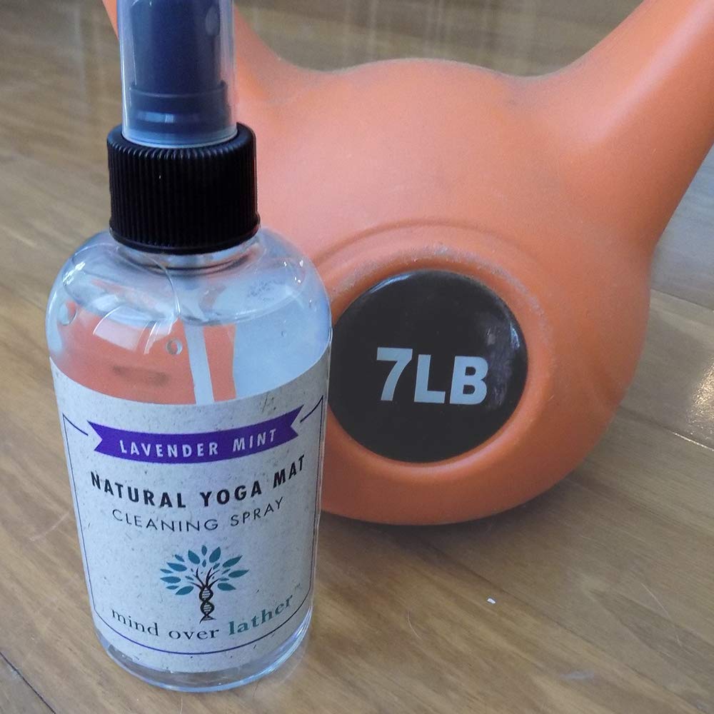 Mind Over Lather 100% Natural Yoga Mat Cleaning Spray 8oz | Works with All Mats | Cleans and Restores Using Essential Oils Naturally | Calming