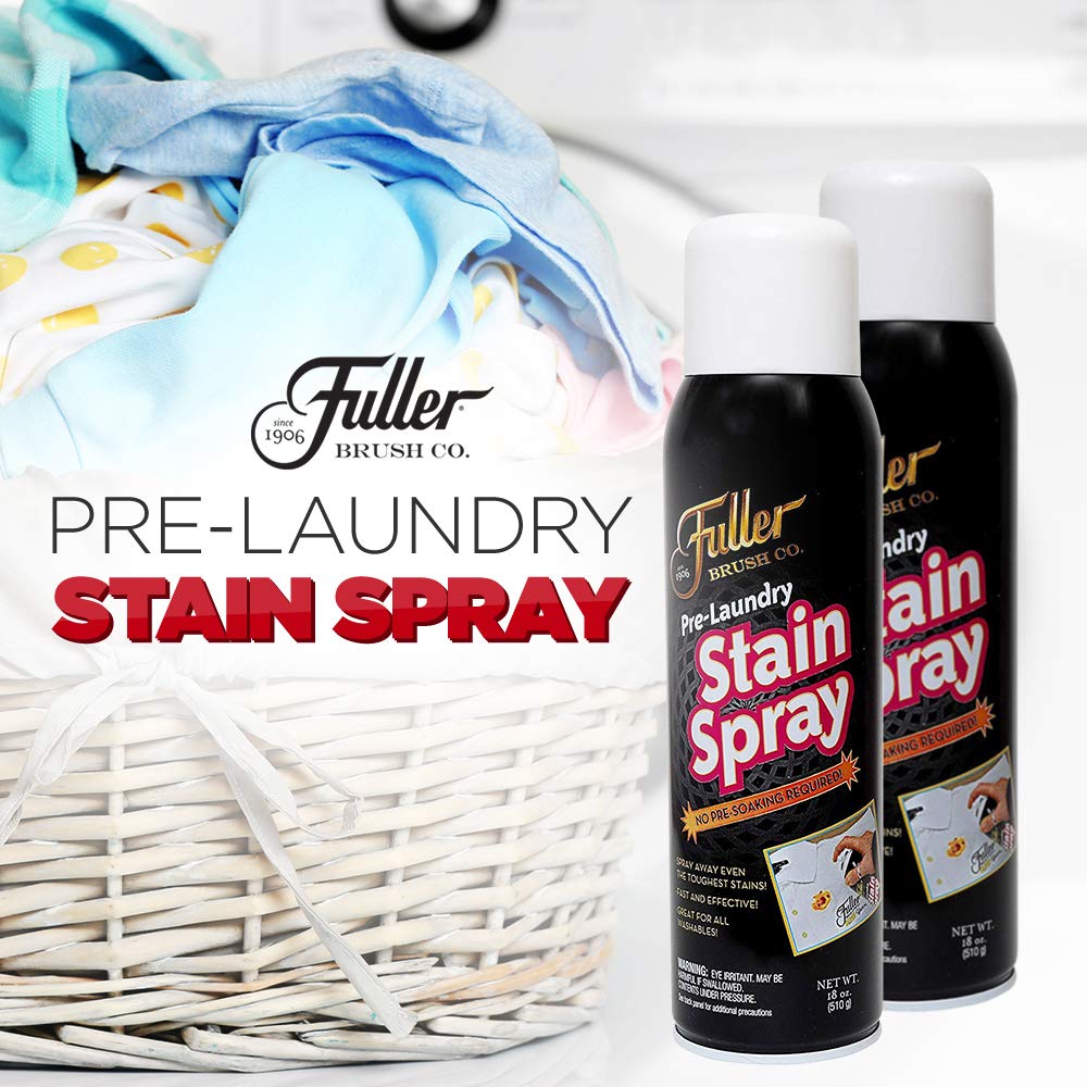 Fuller Brush Pre-Laundry Stain Remover Spray 18 fl oz - Fast-Acting Stain Fighter for Clothes - Removes Grease, Ink, Food & More - No Soak, Safe on