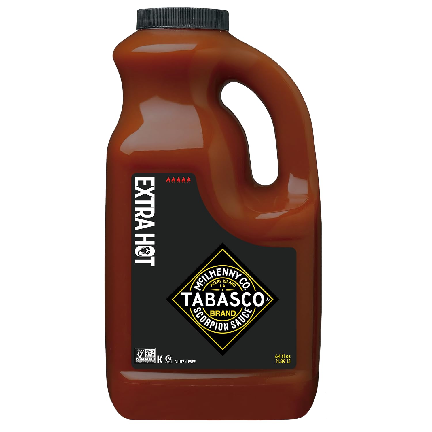 TABASCO Brand Scorpion Sauce, Fiery & Intense Hot Sauce, Bulk Plastic Jug, Bold & Hot, Scorpion Pepper, Guava & Pineapple Blend, Perfect for Large
