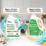 Clean Revolution Pet Hair Remover for Laundry 2-Pack - Dog & Cat Hair Remover Laundry System, Enzyme Laundry Detergent & Fabric Softener, Odor