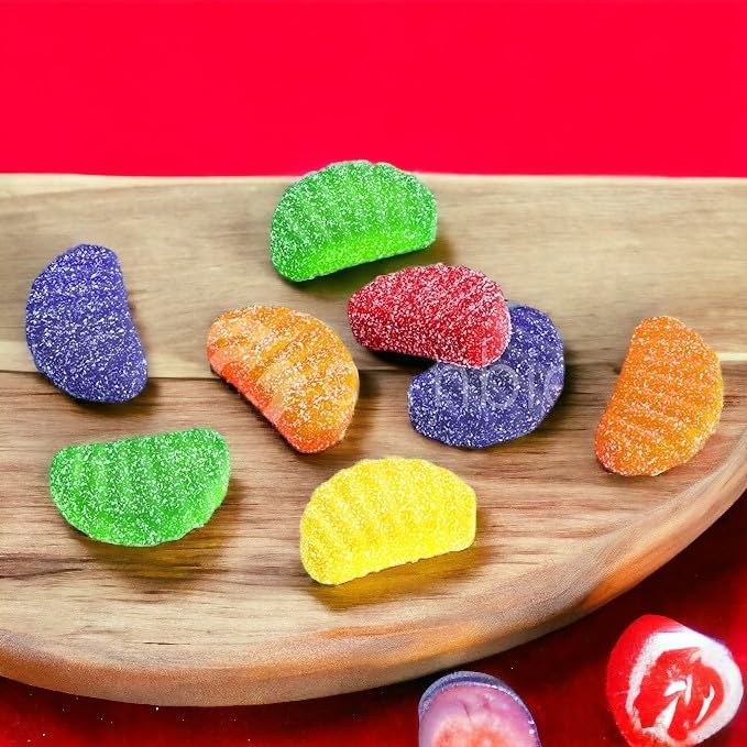 Premium Assorted Fruit Slices Jelly Candy-1.5 lbs Delicious and Sweet Sugar-Dusted Fruit Slice Candy- Ideal for Snacking, Gifting and Parties(24 oz)